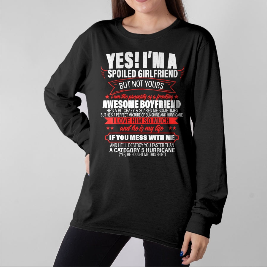 Best Wife Shirt, Wife and Husband Unisex T-Shirt/Hoodie/Sweatshirt HLT00 - Yes ! I'm A Spoiled girlfriend But Not Yours gift for him T-Shirt (1)
