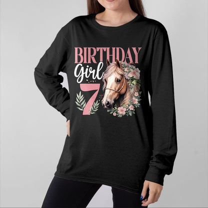 Best Horse Lover Shirt , Funny Horse UnisexT-Shirt/Hoodie/Sweatshirt HLT00 - Kids 7th Birthday 7 Year Old Girl Horses T-Shirt