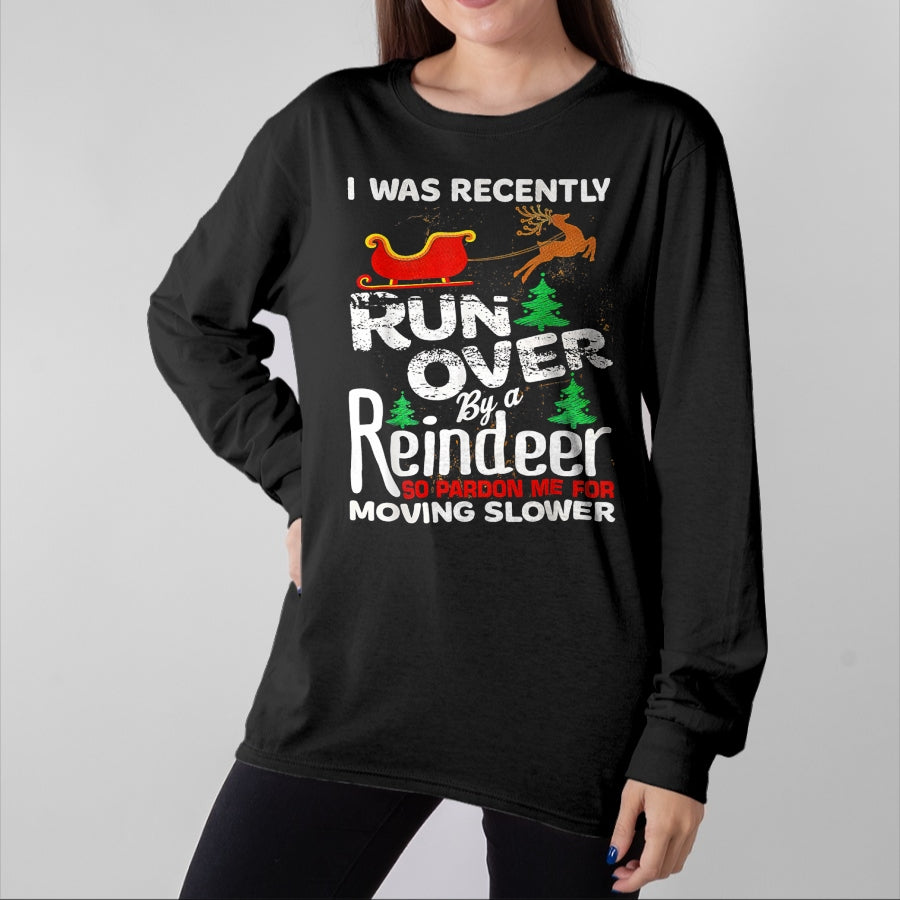 Best Grandma Shirt, Proud Grandma Unisex T-Shirt/Hoodie/Sweatshirt HLT00 - Grandma Got Run Over By A Reindeer Christmas So Pardon Me T-Shirt