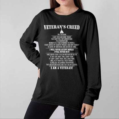 Proud Veteran Shirt, Funny Veteran UnisexT-Shirt/Hoodie/Sweatshirt HLT00 - Veteran_s Creed I_m a Veteran T-Shirt Small