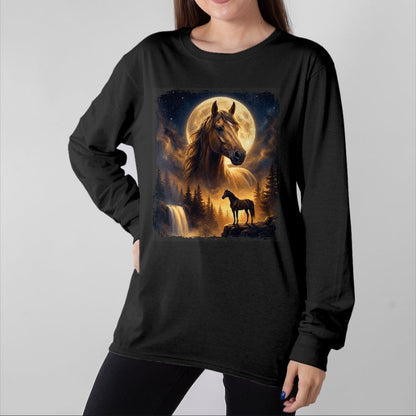 Best Horse Lover Shirt , Funny Horse UnisexT-Shirt/Hoodie/Sweatshirt HLT00 - Mystical Retro Majestic Horse Spirit Animal Full Moon Nature T-Shirt