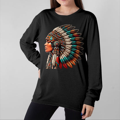 Native American T-Shirts, Vintage Native American Unisex T-Shirt/Hoodie/Sweatshirt HLT00 - Native American Woman Indian Warrior for Women