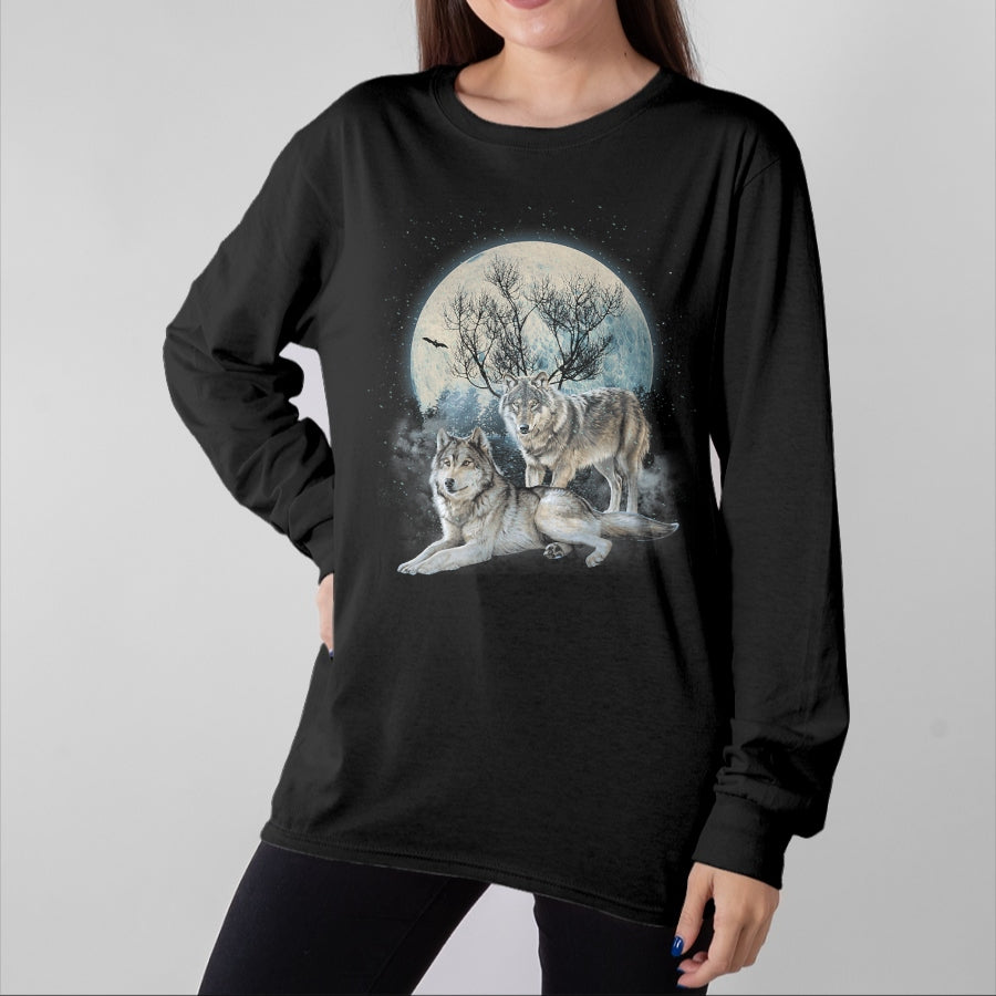 Native American T-Shirts, Vintage Native American Unisex T-Shirt/Hoodie/Sweatshirt HLT00 - The Mountain Wolf Native American Wolf Wolves Lover