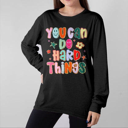 Best Student Shirt, Funny Back To School UnisexT-Shirt/Hoodie/Sweatshirt HLT00 - You Can Do Hard Things First Day of School Back to School T-Shirt, Men, Black, Small