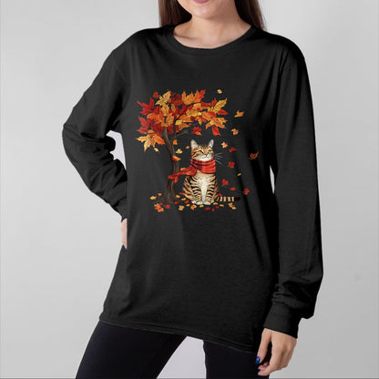 Cat Love Shirt, Funny Cat Lover Gift UnisexT-Shirt/Hoodie/Sweatshirt HLT00 - Cat Leaf Fall Tree Hello Autumn Thanksgiving It_s Fall Y_all T-Shirt