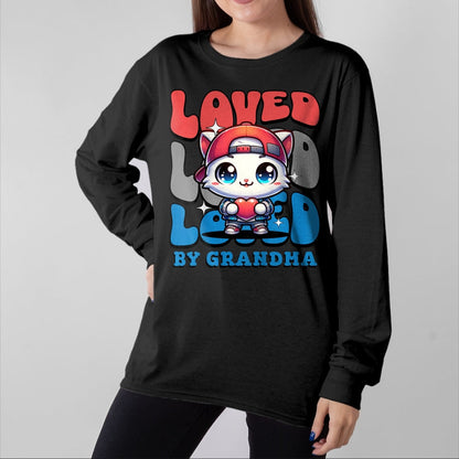 Best Grandma Shirt, Proud Grandma Unisex T-Shirt/Hoodie/Sweatshirt HLT00 - Kids Grandma Loves Me Grandson Cat T-Shirt