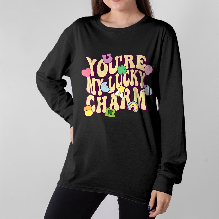 Gift for Mom Shirt, Funny Mom Unisex T-Shirt/Hoodie/Sweatshirt HLT00 - Groovy You_re My Lucky Charm Feeling Lucky St.Patrick_ Day T-Shirt
