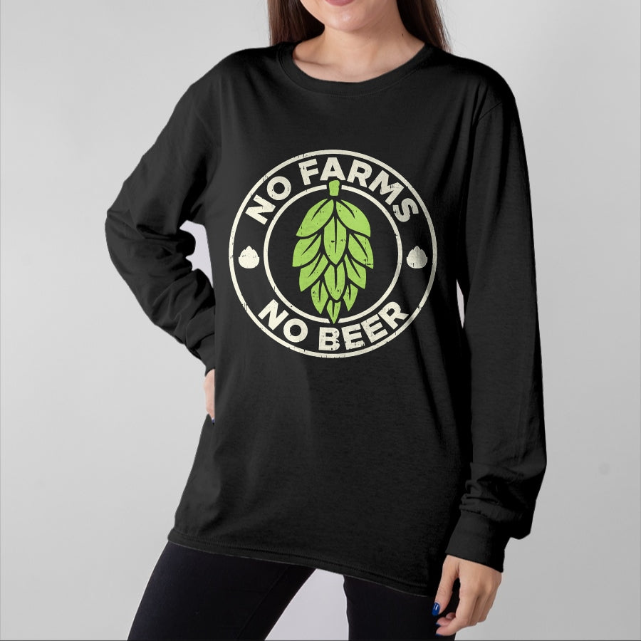 Best Farmer Life Shirt, Funny Farmer UnisexT-Shirt/Hoodie/Sweatshirt HLT00 - No Farms No Beer Hops Craft Beer Farming Brewer Farmer Gift T-Shirt