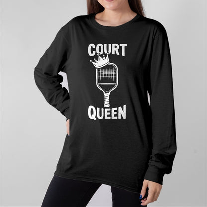 Funny Pickleball Shirt, Pickleball Lover Unisex T-Shirt/Hoodie/Sweatshirt HLT00 - Pickleball Court Queen T-Shirt
