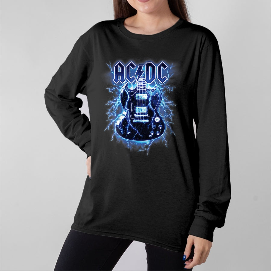 Guitar Lover Shirt, Funny Guitar UnisexT-Shirt/Hoodie/Sweatshirt HLT00 - ACDC - Lightning Guitar T-Shirt
