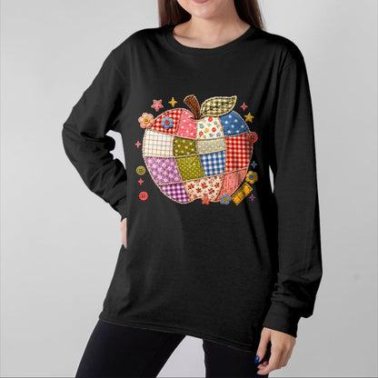 Best Student Shirt, Funny Back To School UnisexT-Shirt/Hoodie/Sweatshirt HLT00 - Cute Patchwork Preppy Apples Back to School Teacher Student T-Shirt