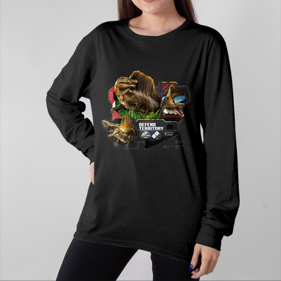 Best Dinosaur Lover Shirt, Funny Dinosaur UnisexT-Shirt/Hoodie/Sweatshirt HLT00 - Jurassic World Rebirth Spinosaurus Defend Territory T-Shirt