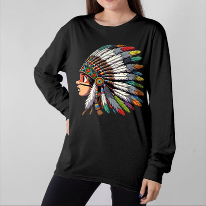 Native American T-Shirts, Vintage Native American Unisex T-Shirt/Hoodie/Sweatshirt HLT00 - Native American Indian Ancestors Headdress Chief kid toddler