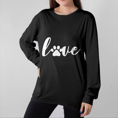 Cat Love Shirt, Funny Cat Lover Gift UnisexT-Shirt/Hoodie/Sweatshirt HLT00 - Paw Print Love Heart Funny Cool Dog Cat Mom Pet Animal Lover T-Shirt Small