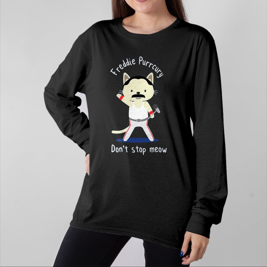 Cat Love Shirt, Funny Cat Lover Gift UnisexT-Shirt/Hoodie/Sweatshirt HLT00 - Don_t Stop Meow Freddie Purrcury Tshirt Gift for Women Men T-Shirt