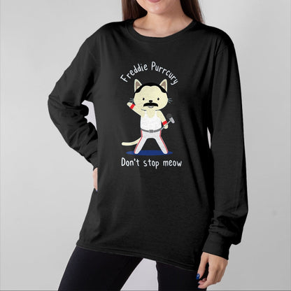Cat Love Shirt, Funny Cat Lover Gift UnisexT-Shirt/Hoodie/Sweatshirt HLT00 - Don_t Stop Meow Freddie Purrcury Tshirt Gift for Women Men T-Shirt
