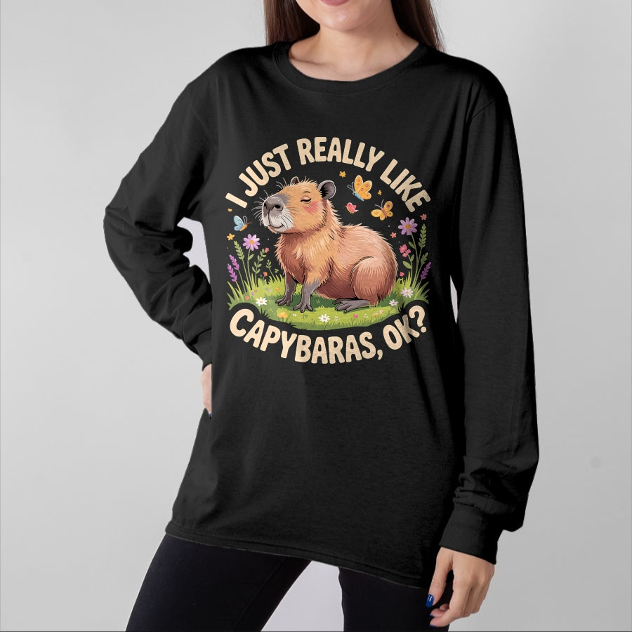 Cute Capybara Shirt, Funny Capybara Unisex T-Shirt/Hoodie/Sweatshirt HLT00 - Funny Capybara Art for Men Women Kids Capy Rodent Capybara T-Shirt (1)