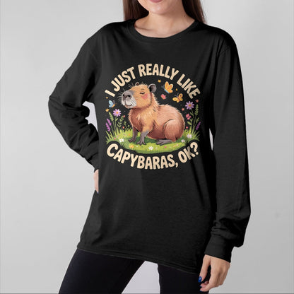 Cute Capybara Shirt, Funny Capybara Unisex T-Shirt/Hoodie/Sweatshirt HLT00 - Funny Capybara Art for Men Women Kids Capy Rodent Capybara T-Shirt (1)