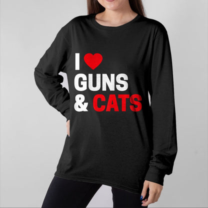 Cat Love Shirt, Funny Cat Lover Gift UnisexT-Shirt/Hoodie/Sweatshirt HLT00 - Cat Lovers Gifts for Men _ Women Funny I Love Guns _ Cats T-Shirt (1)