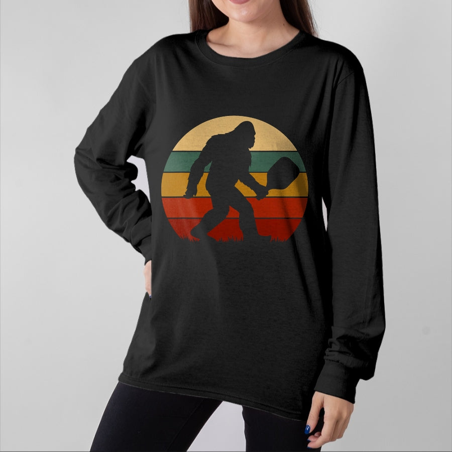 Funny Pickleball Shirt, Pickleball Lover Unisex T-Shirt/Hoodie/Sweatshirt HLT00 - Pickleball Bigfoot Retro Lovers Players Tee Men Women T-Shirt
