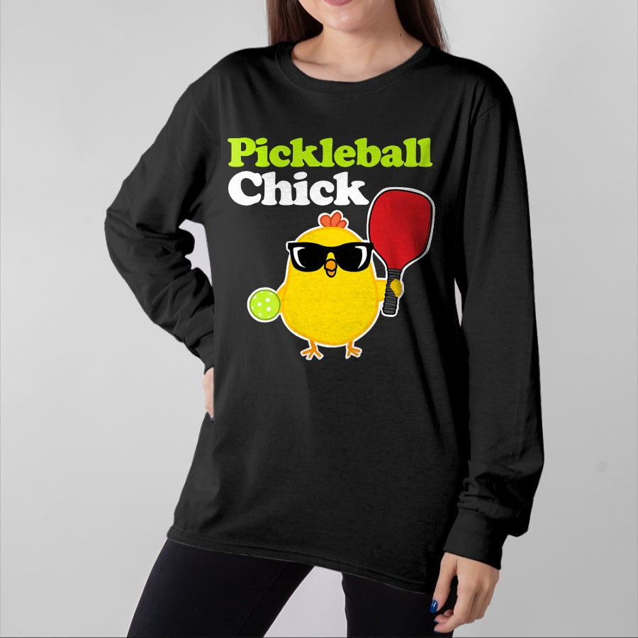 Funny Pickleball Shirt, Pickleball Lover Unisex T-Shirt/Hoodie/Sweatshirt HLT00 - Pickleball Chick T-Shirt