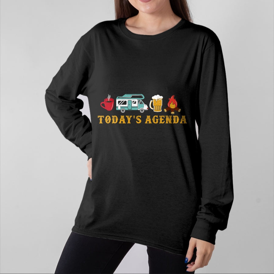 Funny Camping Shirt, Gift For Camping Lover Unisex T-Shirt/Hoodie/Sweatshirt HLT00 - RV Camping Lover Agenda T-Shirt