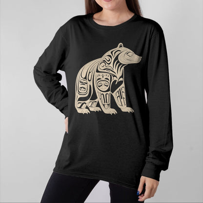 Native American T-Shirts, Vintage Native American Unisex T-Shirt/Hoodie/Sweatshirt HLT00 - Bear Native Formline Art Salish Haida Tlingit Pacific Animal