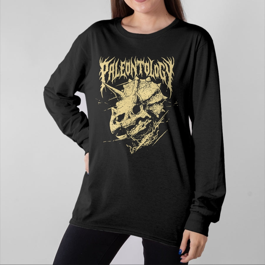 Best Dinosaur Lover Shirt, Funny Dinosaur UnisexT-Shirt/Hoodie/Sweatshirt HLT00 - Paleontology Metal Triceratops Skull and Chains Dinosaur Art T-Shirt