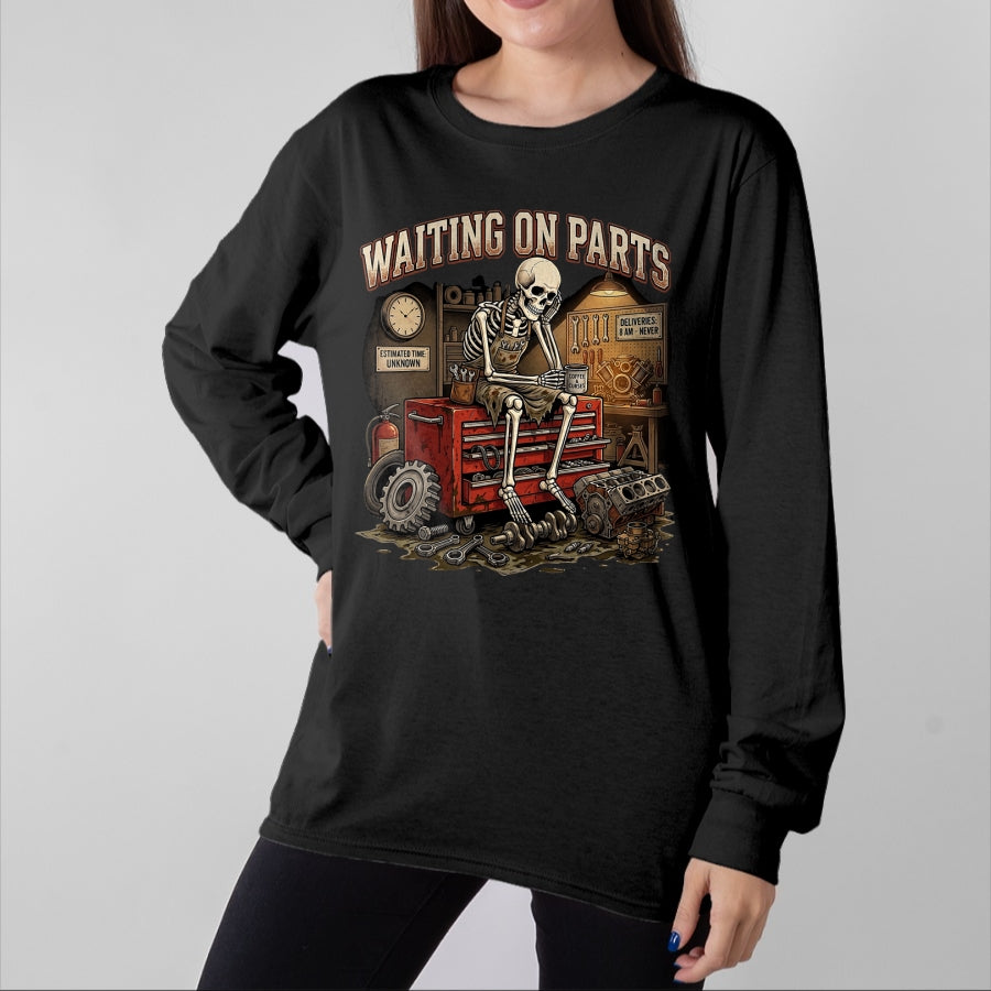 Best Mechanic Life Shirt, Funny Mechanic UnisexT-Shirt/Hoodie/Sweatshirt HLT00 - Funny Waiting On Parts Auto Mechanic Skeleton Repair T-Shirt