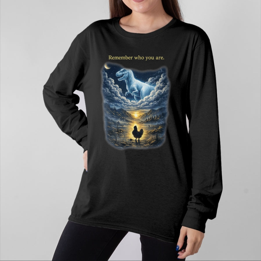 Best Dinosaur Lover Shirt, Funny Dinosaur UnisexT-Shirt/Hoodie/Sweatshirt HLT00 - Remember Who are You Dinosaur Chicken for Men Women T-Shirt