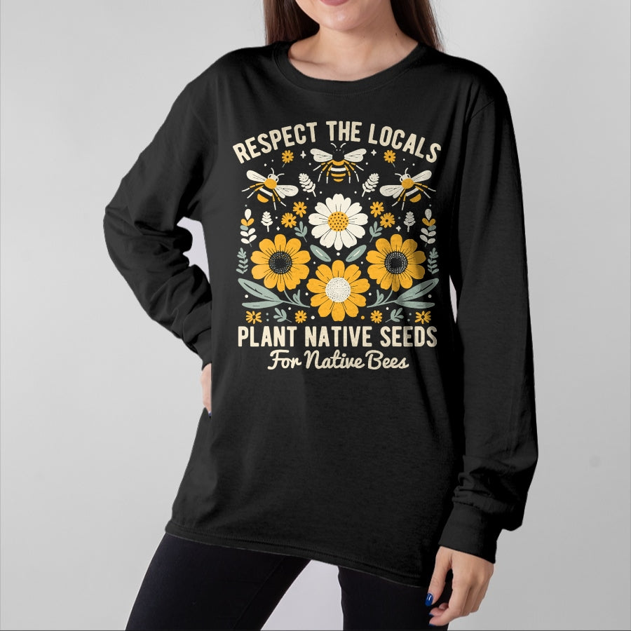 Native American T-Shirts, Vintage Native American Unisex T-Shirt/Hoodie/Sweatshirt HLT00 - Plant Native Seeds for Native Bees