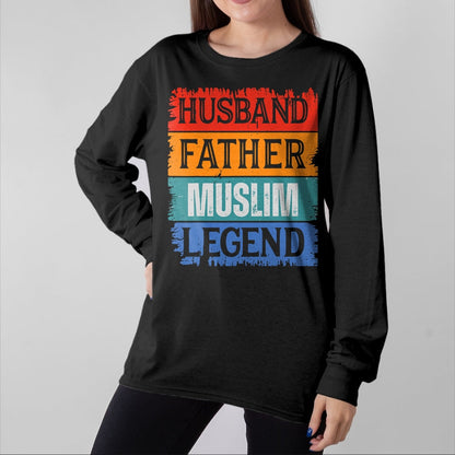 Gift for Dad Shirt, Funny Dad Unisex T-Shirt/Hoodie/Sweatshirt HLT00 – Father Husband MUSLIM Legend Proud Dad Funny Retro Papa T-Shirt