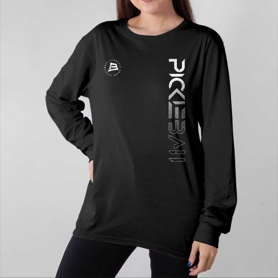 Funny Pickleball Shirt, Pickleball Lover Unisex T-Shirt/Hoodie/Sweatshirt HLT00 - Pickleball Distressed Black White Gradient T-Shirt
