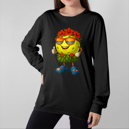 Funny Pickleball Shirt, Pickleball Lover Unisex T-Shirt/Hoodie/Sweatshirt HLT00 - Cute Hawaiian Pickleball Ball Tropical Beach Summer Vacation T-Shirt