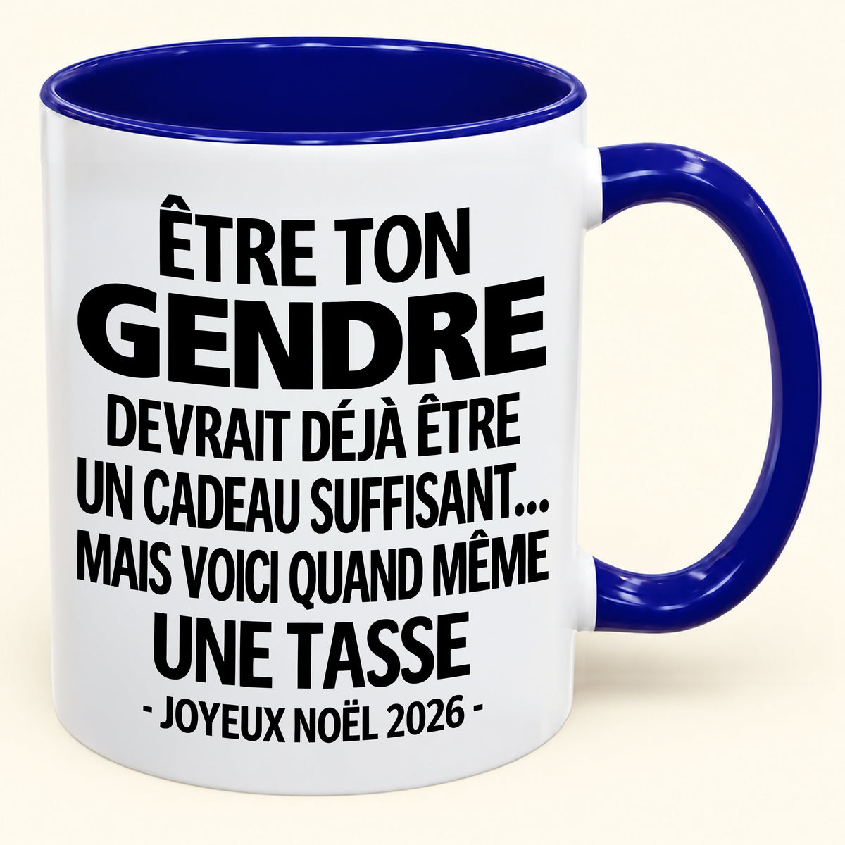 Être ton gendre est déjà un cadeau suffisant – Mug bicolore humoristique – Cadeau de Noël 2026 (SKU2610-266) MUGFR