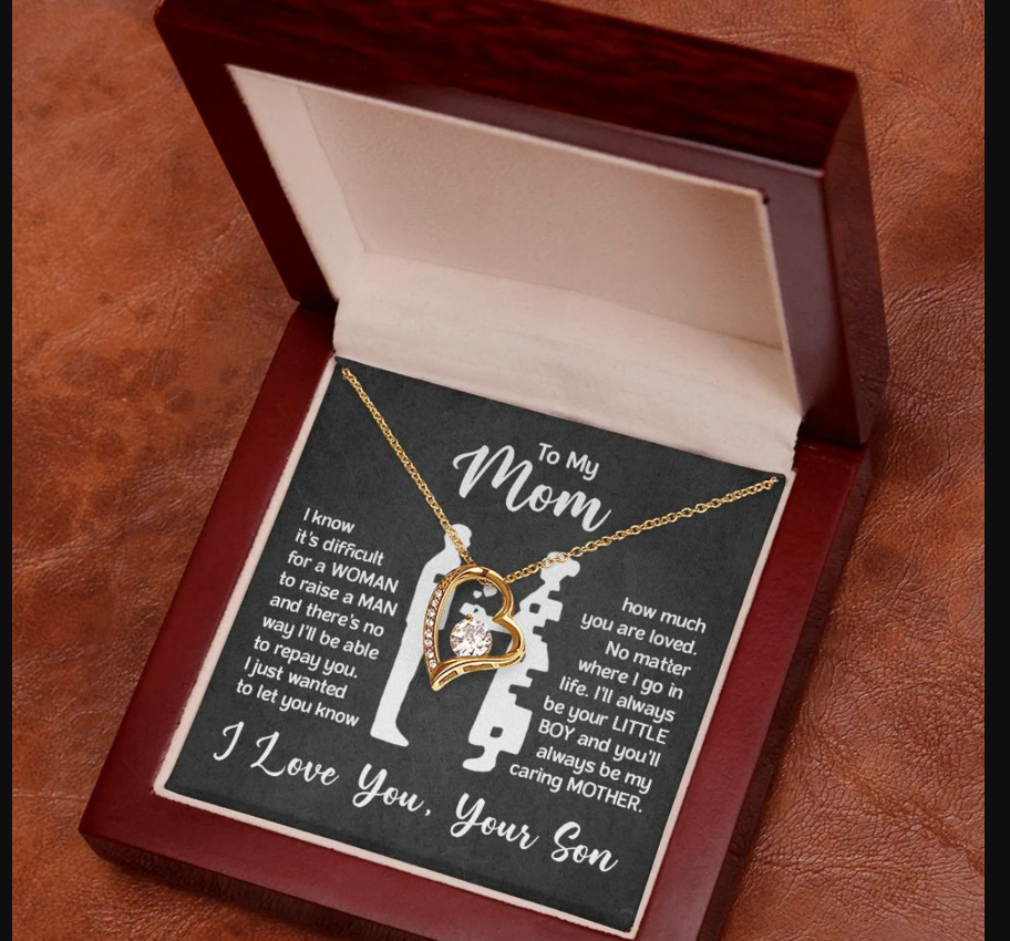TO MY MOM - GIFT FROM SON - Forever Love Necklace