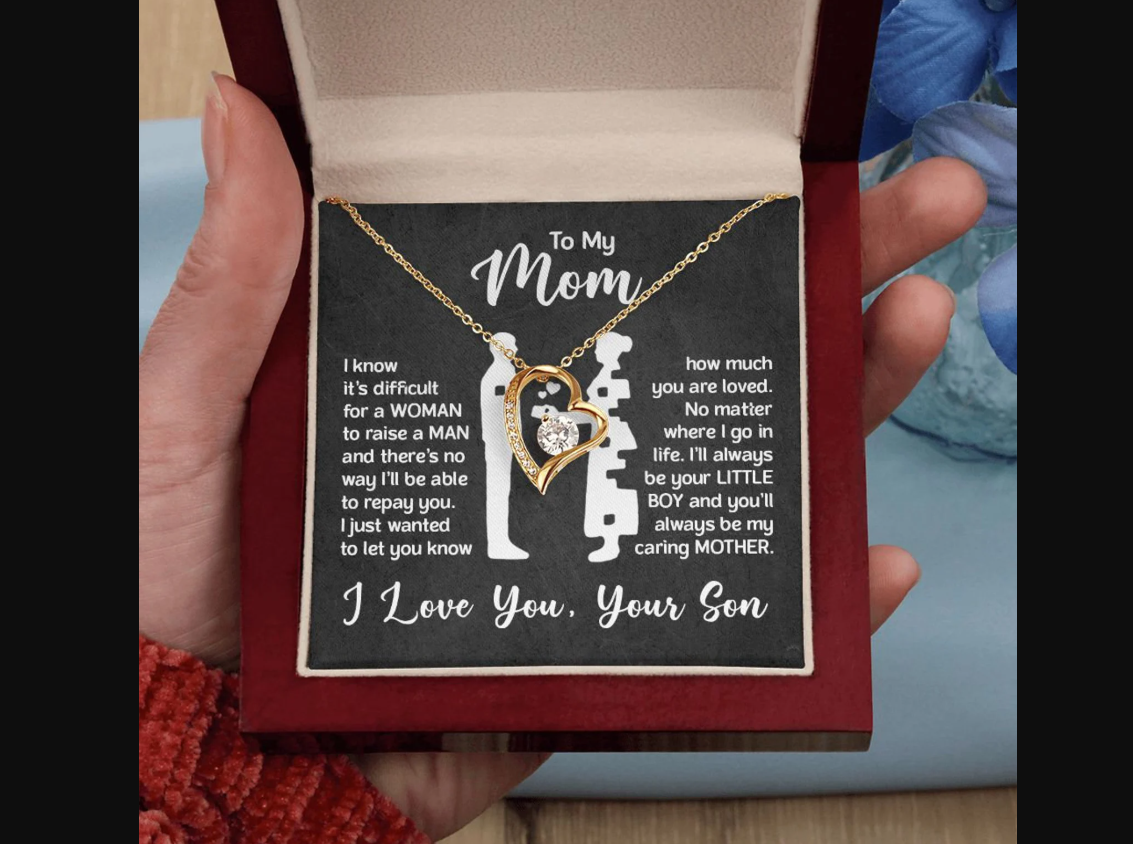 TO MY MOM - GIFT FROM SON - Forever Love Necklace