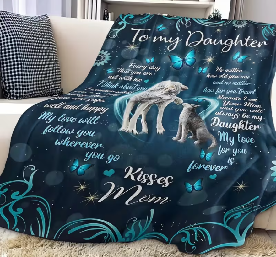 BLANKET FOR DAUGHTER FROM MOM – COMFORT & WARMTH GIFT Sherpa Fleece Blanket