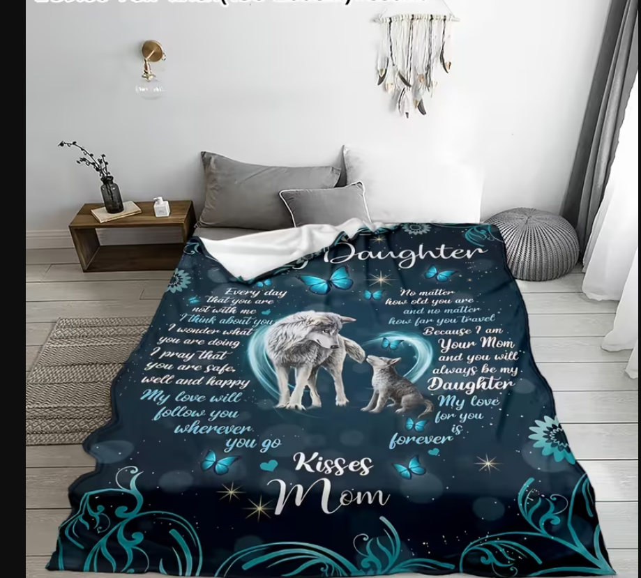 BLANKET FOR DAUGHTER FROM MOM – COMFORT & WARMTH GIFT Sherpa Fleece Blanket