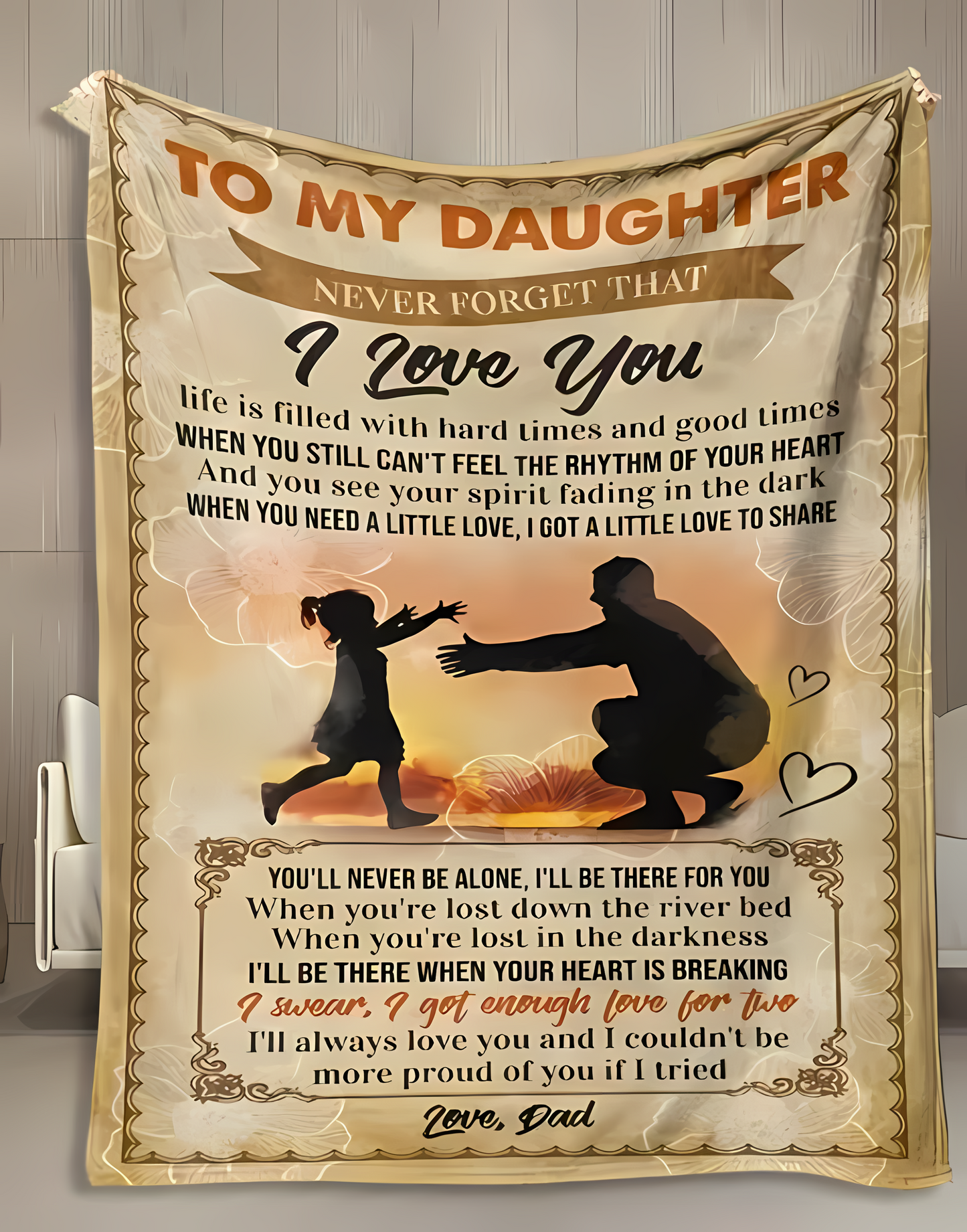 BLANKET FOR DAUGHTER FROM DAD – COMFORT & WARMTH GIFT Sherpa Fleece Blanket