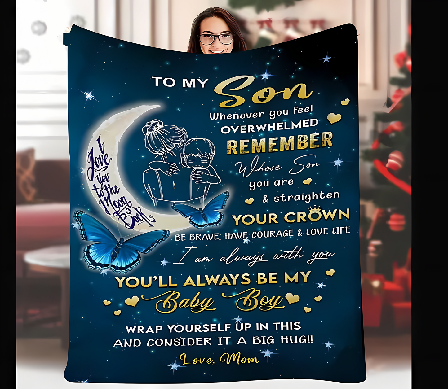 BLANKET FOR SON FROM MOM – COMFORT & WARMTH GIFT Sherpa Fleece Blanket