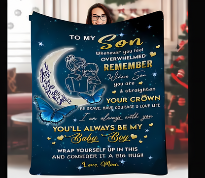 BLANKET FOR SON FROM MOM – COMFORT & WARMTH GIFT Sherpa Fleece Blanket