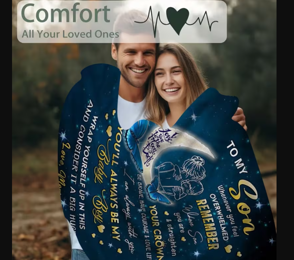 BLANKET FOR SON FROM MOM – COMFORT & WARMTH GIFT Sherpa Fleece Blanket