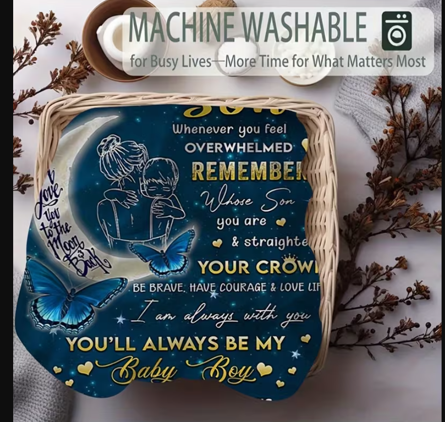 BLANKET FOR SON FROM MOM – COMFORT & WARMTH GIFT Sherpa Fleece Blanket