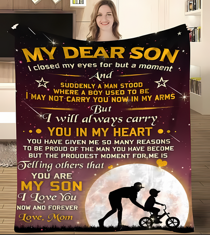 BLANKET FOR SON FROM MOM – COMFORT & WARMTH GIFT Sherpa Fleece Blanket