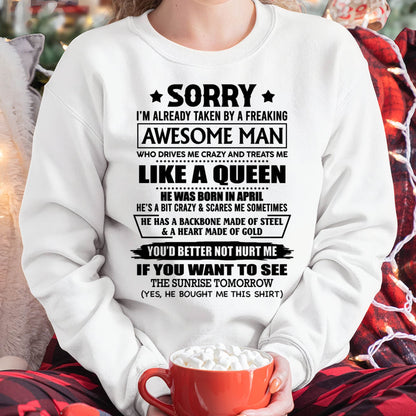 APRIL - HE HAS A BACKBONE MADE OF STEEL AND A HEART MADE OF GOLD - FROM HUSBAND - NINA04 (SKU26T-0199-04)