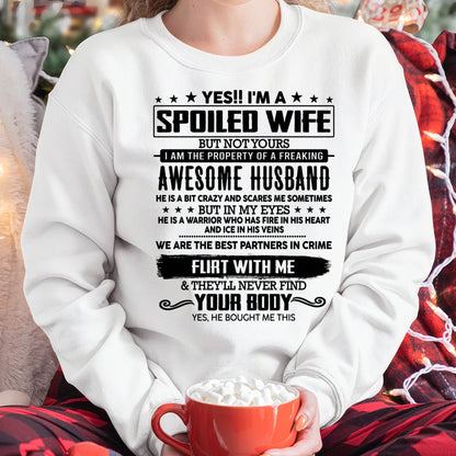 YES !! I'M A SPOILED WIFE - T SHIRT GIFT FROM HUSBAND - NINA00 (SKU2607-270-00)