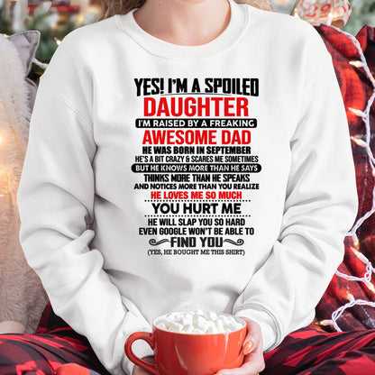 SEPTEMBER - HE WILL SLAP YOU SO HARD EVEN GOOGLE WON'T BE ABLE TO FIND YOU - Gift for Daughter From Dad - NINA09 (SKU2610-207-09)