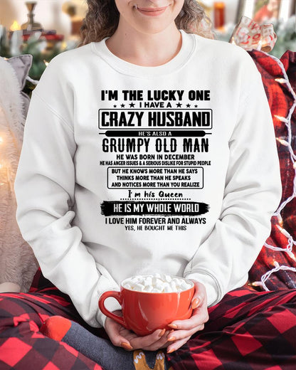 December - I am Lucky One I Have A Crazy Husband - Gift for Wife From Husband - NINA12 (SKUT-LUCKYONE-12)