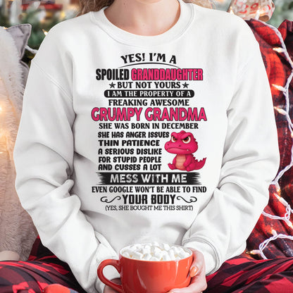 DECEMBER - YES, I'M A SPOILED GRANDDAUGHTER - GIFT FROM GRANDMA - NINA12 (SKU09-96-12)
